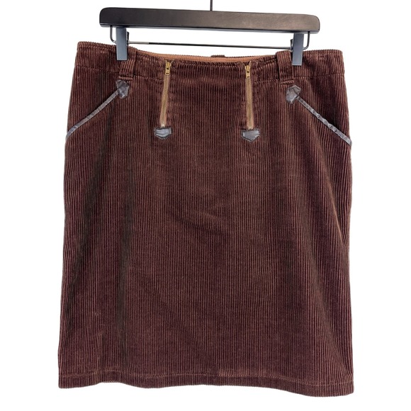 Armani Jeans (12 US) Corudory Straight Mini Skirt Brown - Picture 1 of 8
